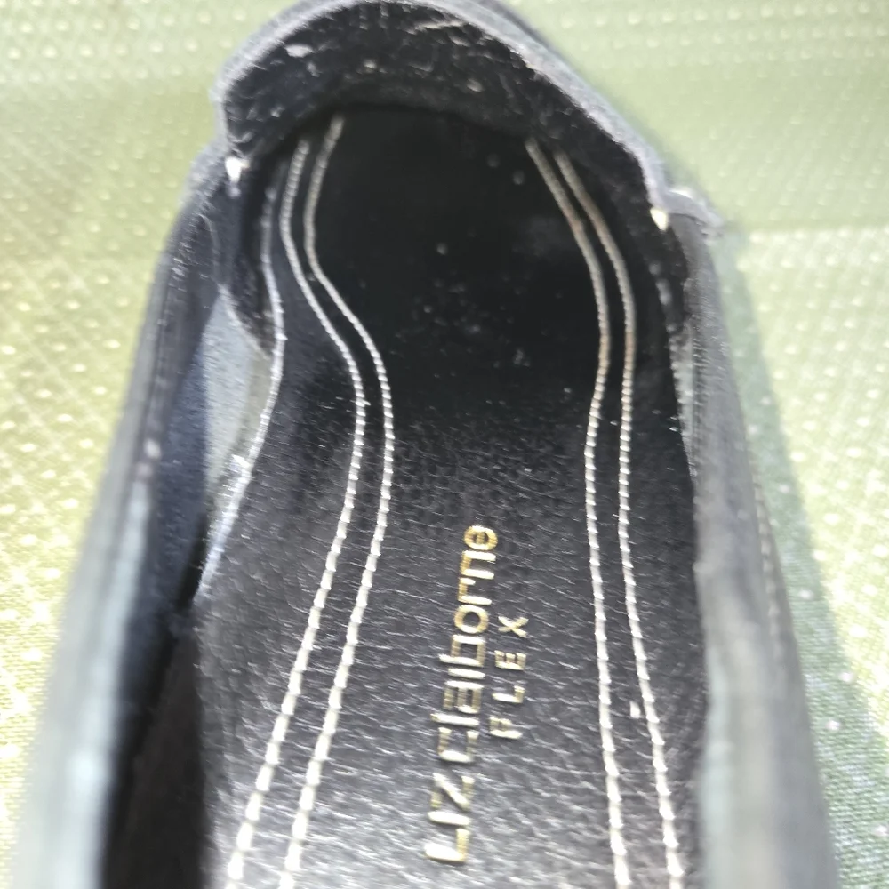 Liz Claiborne Nolia Black Leather Loafers, 7M